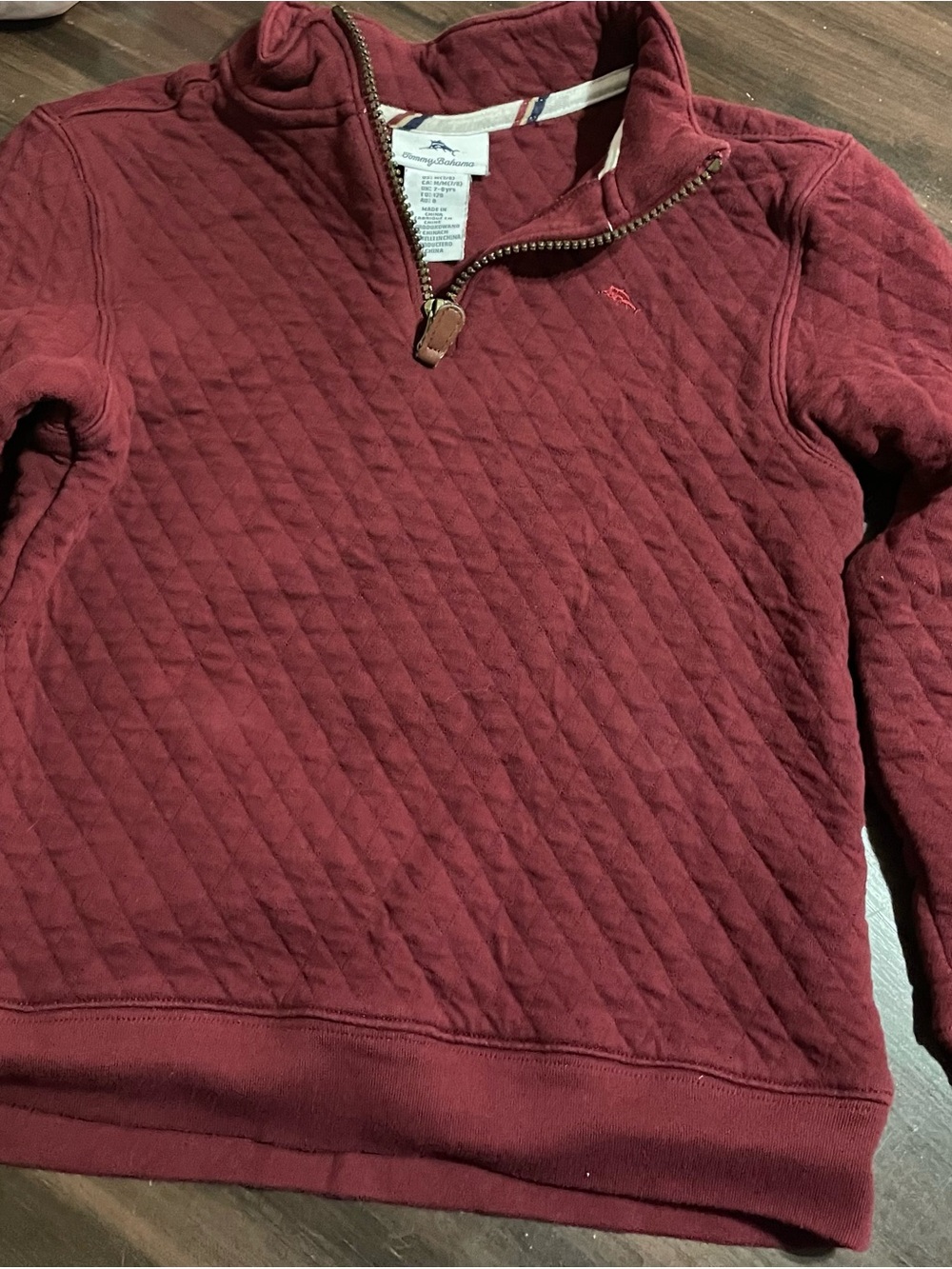 Tommy Bahama Quilted Half-Zip Sweater - Burgundy